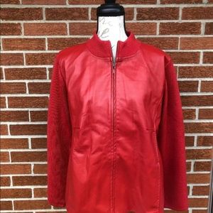 Womens Beautiful leather /wool jacket size 1X NWOT